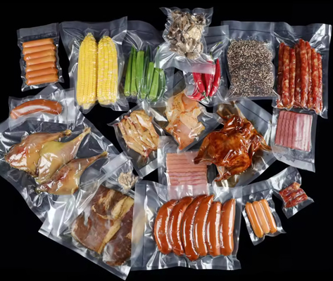 Imballaggio alimentare a vuoto trasparente sacchetto di imballaggio in nylon in rilievo per la conservazione fresca superficie di stampa in gravura di alimenti e frutta