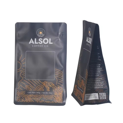 OEM e ODM Sacchetti di caffè verticali sigillati su quattro lati con imballaggio alimentare