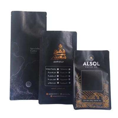OEM e ODM Sacchetti di caffè verticali sigillati su quattro lati con imballaggio alimentare