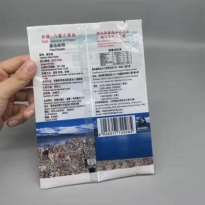 Stampa personalizzata sigillo a tre lati sacchetto sigillo posteriore a vuoto per sale sacchetto sigillo in plastica bianca Mylar Zipper con finestra chiara