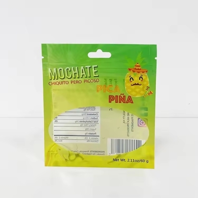 Stampa su misura Zipper di plastica biodegradabile con sacchetto di imballaggio sigillato a tre lati con finestra trasparente