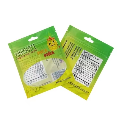 Stampa su misura Zipper di plastica biodegradabile con sacchetto di imballaggio sigillato a tre lati con finestra trasparente