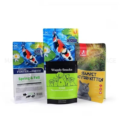 2kg 5kg 10kg 15kg Plastic Mat Aluminum Packaging Flat Bottom Zip Lock Pet Dog Food Bags