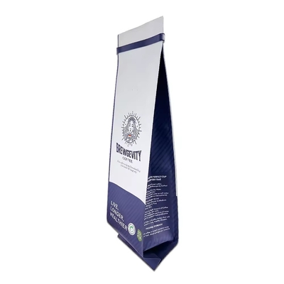 1 kg 2 kg sacchetto laterale laminato con gomma personalizzata stampa del logo sacchetto di polvere di caffè con lattina