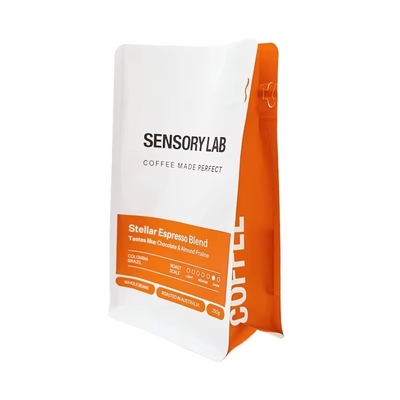 Stampato su misura 250g 340g 500g Biodegradabile Side Gusset Bag Plastic Mylar Foil Packaging Flat Bottom Bag