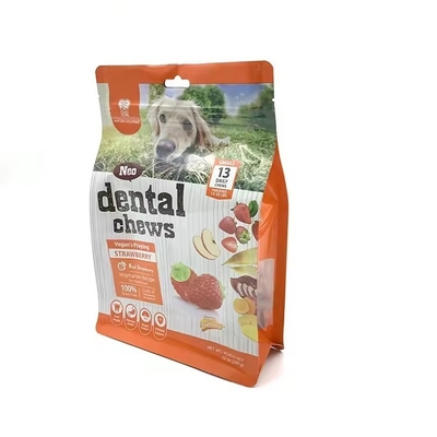 Retorta di sigillamento a otto lati imballaggio di plastica per cani pasto per gatti zip di stoccaggio lato guarnizione stand up sacchetto per alimenti per animali domestici