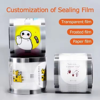 Film di tenuta in rotoli di plastica stratificata Imballaggio personalizzato stampato 90mm 95mm Film di tenuta comune Pp Paper Film per tè a bolla