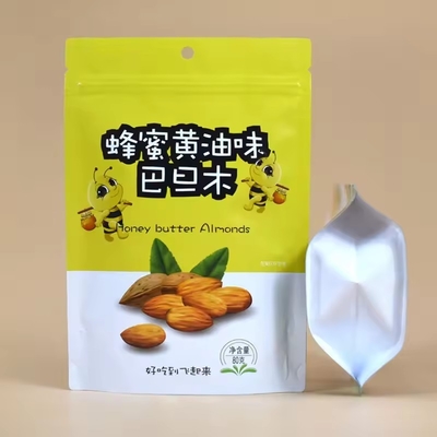 Imballaggio per biscotti a prova di odore di foglio di alluminio biodegradabile stampato su misura Carta Kraft Stand Up Ziplock Bag Bag