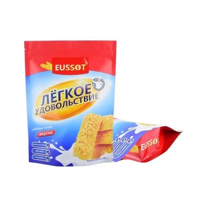 Imballaggio per biscotti a prova di odore di foglio di alluminio biodegradabile stampato su misura Carta Kraft Stand Up Ziplock Bag Bag