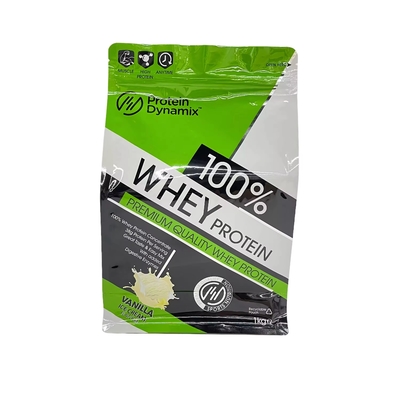 Proteine Attive Plus Aluminum Foil Bag Custom Printed Stand Up Whey Protein Powder Packaging Bags Bag con cerniera