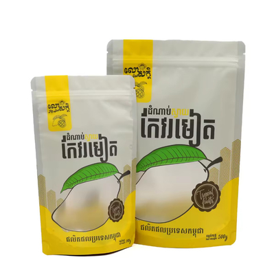 Borse alimentari in plastica stratificata ri-chiudibile imballaggio personalizzato stampato progettato Ziplock Poly Bag per frutta secca