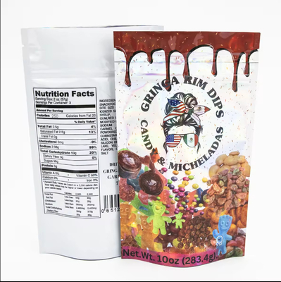 Imballaggio alimentare stampato su misura Imballaggio in plastica Foglio di alluminio Mylar Stand Up Pouch Bag Die Cut Mylar Bag