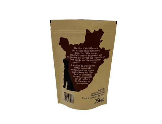 Compostabile Biodegradabile Standup Flat Bottom Kraft Paper Food Packing Zipper Bag Custom Printed Coffee Bag With Valve