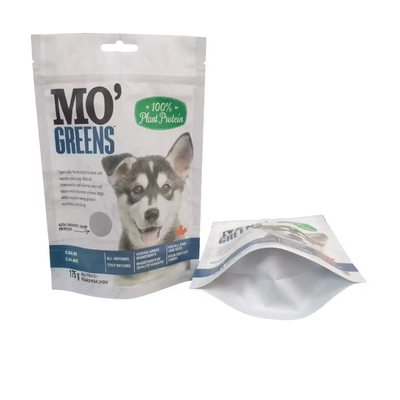 Logo personalizzato sacchetti di cibo per cani chiudibili sacchetti di cerniera con finestrino snack per animali da compagnia sacchetto in piedi