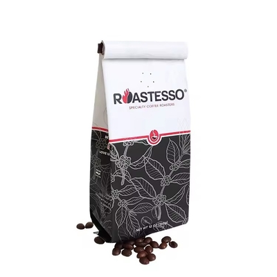Fabbrica biodegradabile personalizzata all'ingrosso carta kraft fagioli di caffè Gusset laterale sacchetto di imballaggio sacchetto nero
