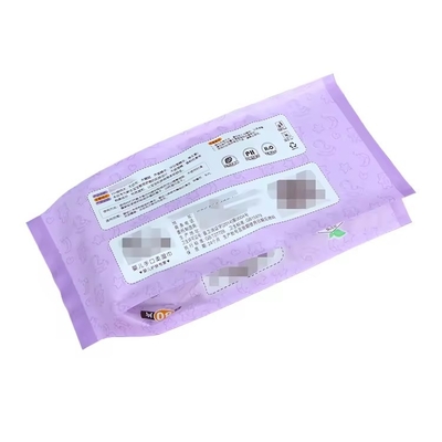 Logo personalizzato Gusset laterale di plastica piatta per la cura della pelle asciugamani bagliato con pellicola per bambino sacchetto di imballaggio di tessuti bagnati