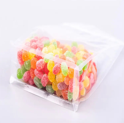 Custom Flat bottom eight side seal Clear Transparent Zip Lock Frutta secca alimenti Rice Packaging Plastic Stand Up Bag