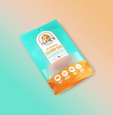 Disegno personalizzato Imballaggio Cerniera Borsa di plastica Imballaggio Borsa Logo Pet Snack Food Dog Treat Cat Plastic Pet Snack Bag