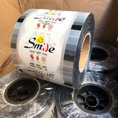 Copo di tè Boba trasparente su misura Rollo di imballaggio Pellicola di sigillamento a bolle di plastica per caffè Vino Soda Acqua minerale Whisky
