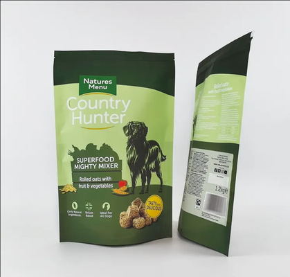 Sacchetto di plastica stampato su misura grande 5kg 10kg 15kg sacchetto a piedi Mylar ricaricabile cerniera per cani sacchetti di imballaggio per animali