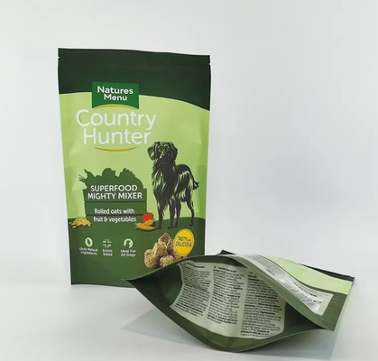 Sacchetto di plastica stampato su misura grande 5kg 10kg 15kg sacchetto a piedi Mylar ricaricabile cerniera per cani sacchetti di imballaggio per animali