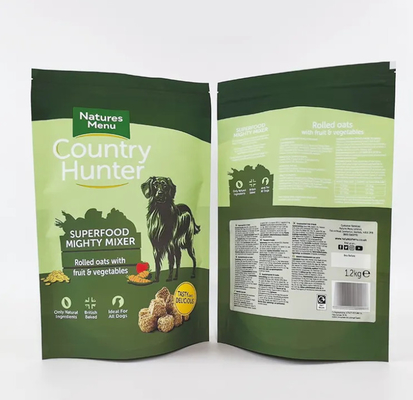 Sacchetto di plastica stampato su misura grande 5kg 10kg 15kg sacchetto a piedi Mylar ricaricabile cerniera per cani sacchetti di imballaggio per animali