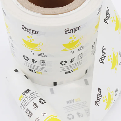 Ingrosso imballaggio alimentare in plastica su misura film laminato a rotoli di carta zucchero sacchetto di carta imballaggio automatico in vendita