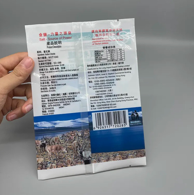 Stampa personalizzata sigillo a tre lati sacchetto sigillo posteriore a vuoto per sale sacchetto sigillo in plastica bianca Mylar Zipper con finestra trasparente