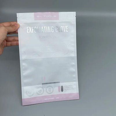 Guanti trasparenti trasparenti imballaggio sacchetto di cerniera ghiacciata per mitten cosmetici sacchetti di plastica Mylar cerniera sigillo a tre lati