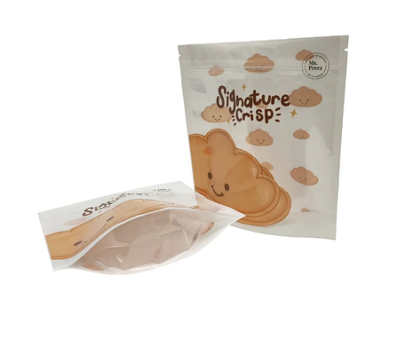 Sacchetti di imballaggio di biscotti in plastica stampati su misura con ziplock, patatine di pianta e sacchetti di biscotti