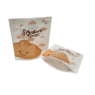 Sacchetti di imballaggio di biscotti in plastica stampati su misura con ziplock, patatine di pianta e sacchetti di biscotti