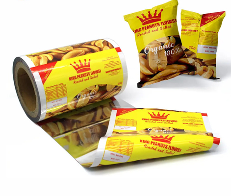 Ingrosso di frammenti stampati per alimenti sacchetti di imballaggio rotoli laminati PET sacchetto di plastica rotoli Mylar alluminio film di imballaggio
