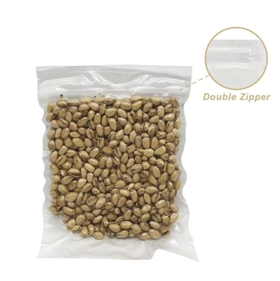 Fabbrica OEM Customize Food Storage Double Zipper Embossing Nylon Vacuum Seal Bags