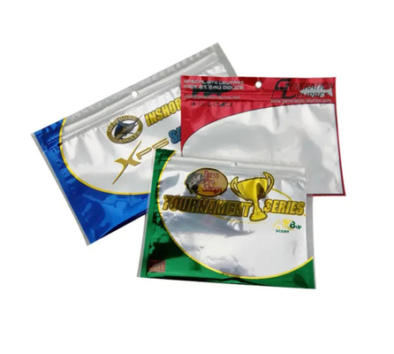 Sacchetti di sigillo stampati a vuoto a misura Sacchetti di sigillo stampati a vuoto Sacchetto in alluminio impermeabile Calore sigillabile Esca da pesca Sacchetto di imballaggio con buco di sospensione