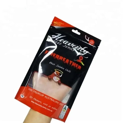 Sgombero a vuoto riutilizzabile stampato su misura Chiusura a cerniera snack cibo carne di manzo sacchetti di imballaggio