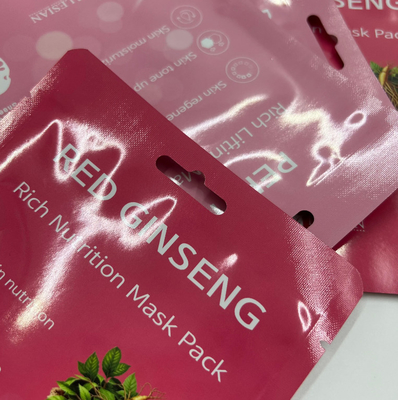 Cosmetici personalizzati di alta qualità Maschera per il viso Sacchetto Stand-Up sigillo a tre lati facile lacrimazione Foglio di alluminio puro Sigillamento termico Materiale PE PET