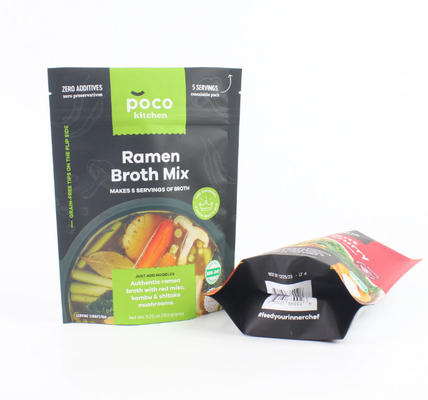 imballaggio alimentare riciclabile biodegradabile customisato sacchetto antiodori sigillato con cerniera stand-up sacchetto mylar