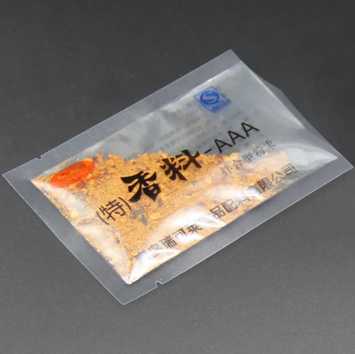 Eco-Friendly Custom Printed Plastic Small Bag Condimento Spezie Zucchero 3 lati di sigillamento sacchetto di imballaggio alimentare trasparente