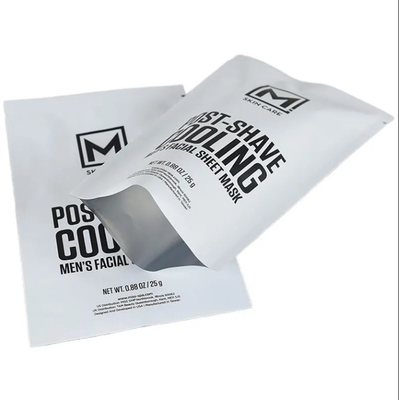 Logo personalizzato stampato a tre lati sigillabile termicamente maschera facciale cosmetica piatta imballaggio sacchetto di maschera facciale