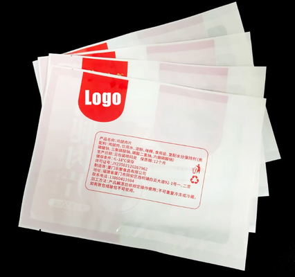 Logo stampato su misura Carne PE Nylon Tear Notch Chiaro Sigillo termico Sacchetti di imballaggio Bagli di sigillo a vuoto di qualità alimentare
