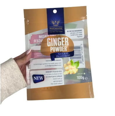 Sacchetto stampato su misura con sigillo laterale laminato 3 sacchetti di plastica con spezie condimenti sacchetto commestibile confezionamento ziplock sacchetto Mylar