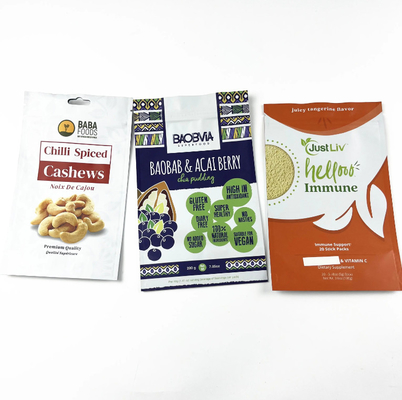 Esemplari gratuiti Sacchetti di stampa digitale Mylar Bag Zipper Proof Odor Nut Cashew Packaging Bag Matte Surface Doypack Per Noci