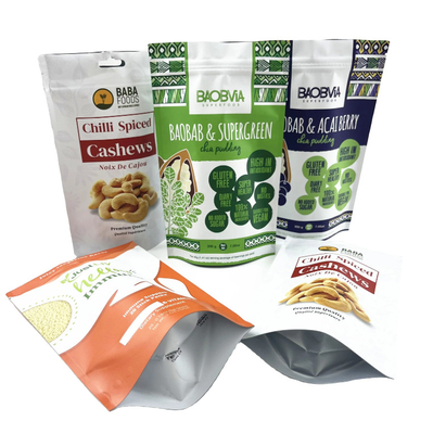 Esemplari gratuiti Sacchetti di stampa digitale Mylar Bag Zipper Proof Odor Nut Cashew Packaging Bag Matte Surface Doypack Per Noci
