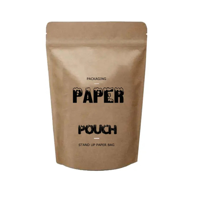 Doypack Ziplock White Kraft White Kraft Artigianato in piedi in piedi su piante da caffè da tè in polvere sacchetti con cerniera