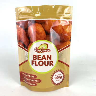 Sacchetto di plastica eco-compatibile ri-chiudibile Farina di fagioli Caramelle biscotti Snack Sacchetto di confezione Stand Up Zipper Bag For Food