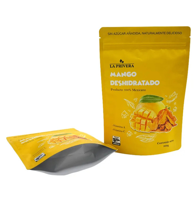 Sacchetto di imballaggio alimentare per manghi essiccati in foglio di alluminio su misura ricapribile sacchetto per frutta a sbocco Mylar