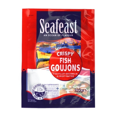 Confezionamento personalizzato per alimenti surgelati di pesce e pollo sottovuoto con sacchetto di plastica a 3 lati sigillati e logo