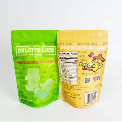 Borsa di caramelle di qualità alimentare matta verticale ricapribile con finestra trasparente