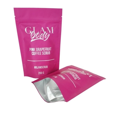 Sacchetto con chiusura a zip personalizzato in lamina di alluminio stampata per sali da bagno, spezie, caffè, alimenti, sacchetto in film di poliestere plastico per sapone