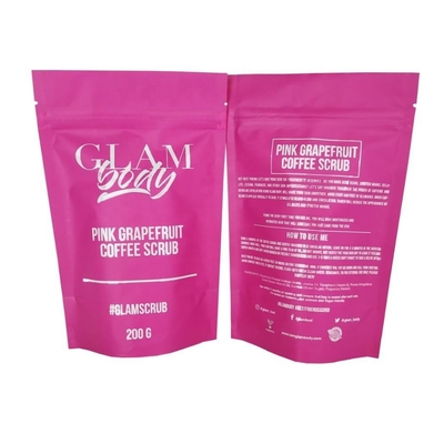 Sacchetto con chiusura a zip personalizzato in lamina di alluminio stampata per sali da bagno, spezie, caffè, alimenti, sacchetto in film di poliestere plastico per sapone